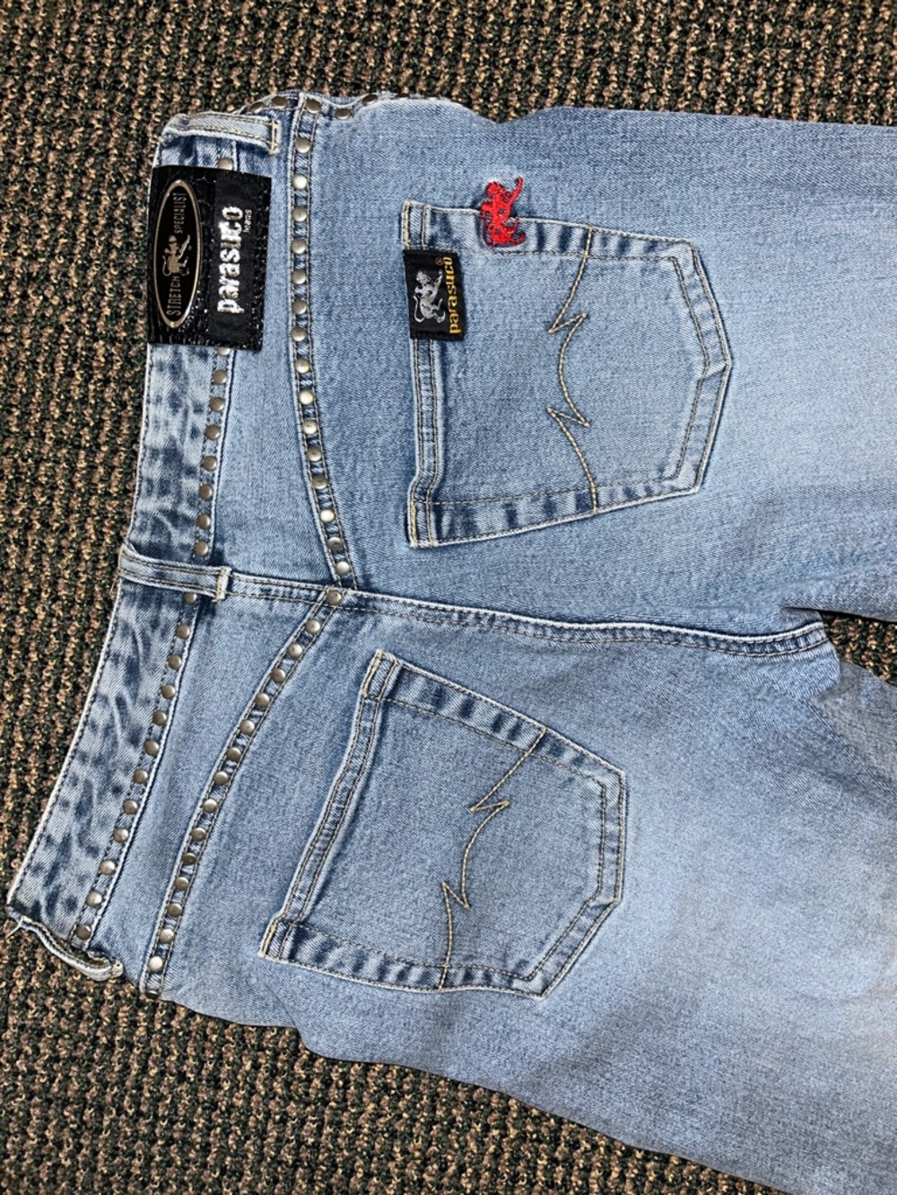 Parasuco Light Blue Studded Wide Leg Jeans